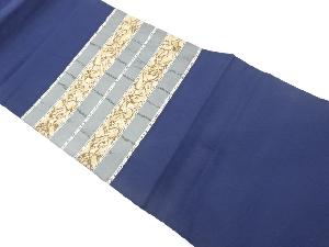 ふくれ織横段に菱・抽象模様織出し名古屋帯